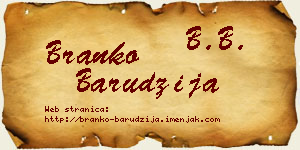 Branko Barudžija vizit kartica